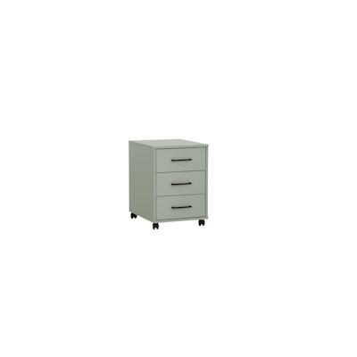 Möbelpartner Rollcontainer Jellyfish | HxBxT 57x40x50cm (Höhe mit Rollen) | 3 Schubladen | Pistazie | Schreibtischcontainer Büroschrank von PROREGAL Image