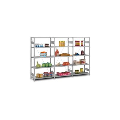 PROREGAL Edelstahl Fachbodenregal Stecksystem T-Profil | HxBxT 250x100x80cm | 6 Ebenen | Geschlitzter Fachboden zur Belüftung | Fachlast 150kg Image