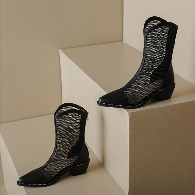 Neue Damen stiefel Sommer Air Mesh Mode Sandalen Frau Schuhe sexy Hohl stiefel Frau Freizeit schuhe hochwertige moderne Stiefel