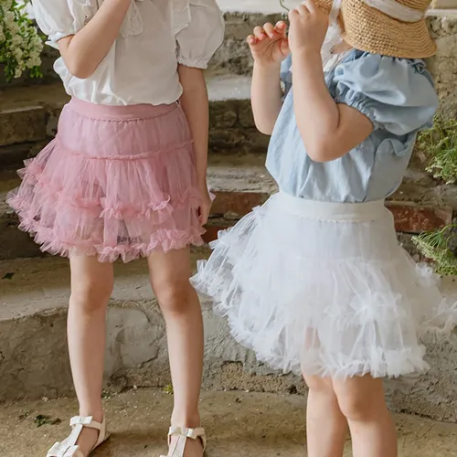 Röcke Sommer Korea Mädchen Kinder Kleidung Prinzessin weich vielseitig Mesh Garn elastische Taille