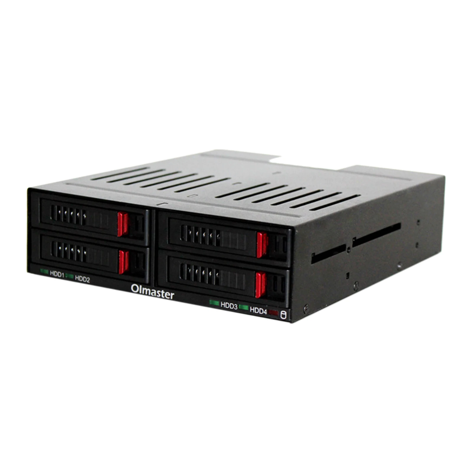 4 Bay 2.5 "Sata-Festplatte Mobile Rack-Halterung für 5.25" Laufwerks schächte für HDD-SSD-Gehäuse mit LED-Anzeige eingebauter Lüfter Image
