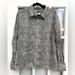 J. Crew Tops | J. Crew | Women's Collared Button Down Long Sleeve Cheetah Animal Print Size M | Color: Black/White | Size: M