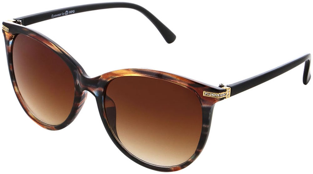Sonnenbrille LAURA SCOTT, Damen, braun, gemustert, feminin, Sonnenbrillen, für Damen mit dezenter Strassapplikation - NEW Image