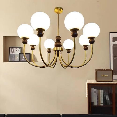 LED-Pendelleuchte 60/70/65/80 cm 3/5/6/8-flammig, moderner Plissee-Kronleuchter aus Stoff, goldfarben, halbbündiger Kronleuchter, verstellbare Deckenleuchte für Kücheninseln, Kronleuchter im Image