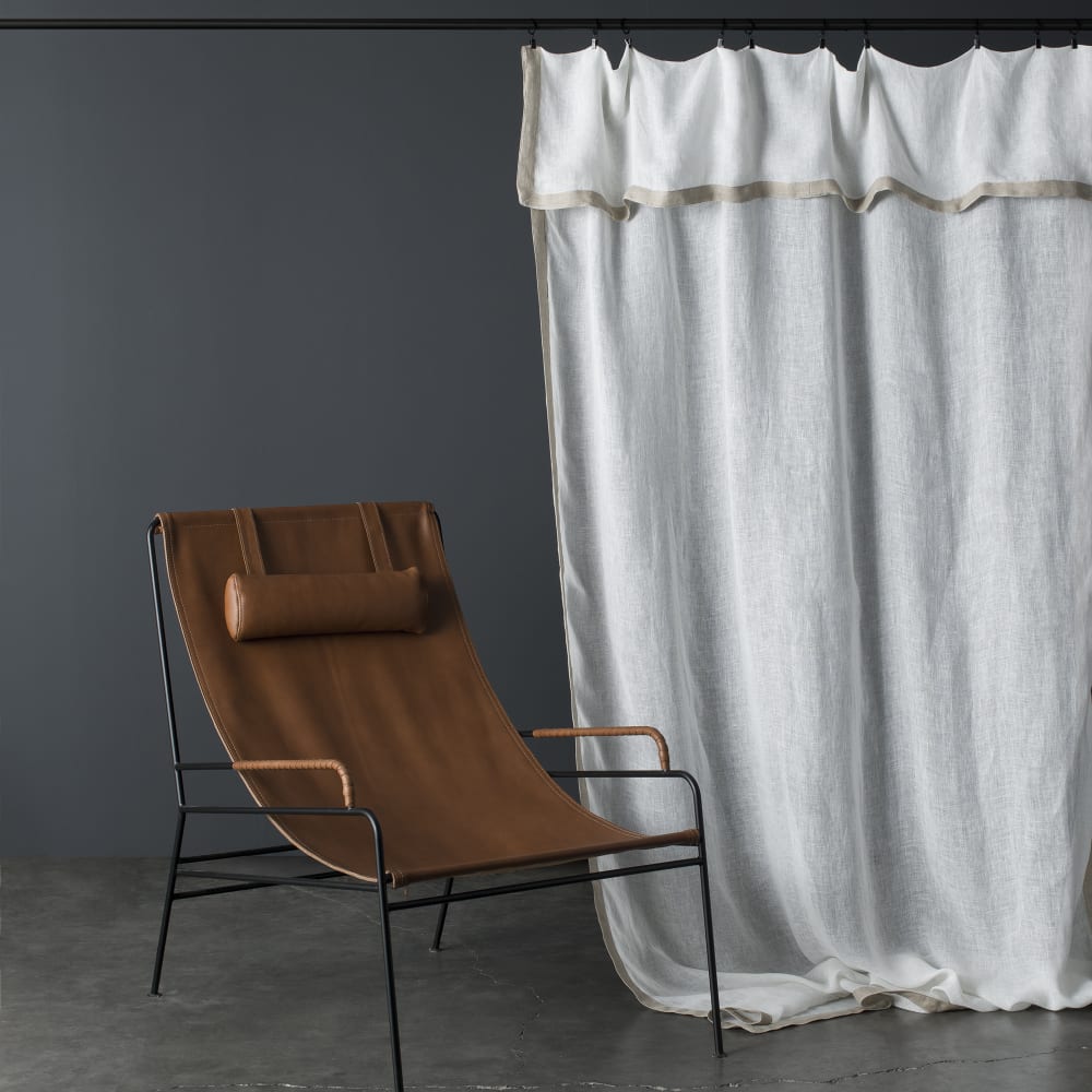 Rideau gaze de lin blanc gansé de lin naturel 140X270 CM