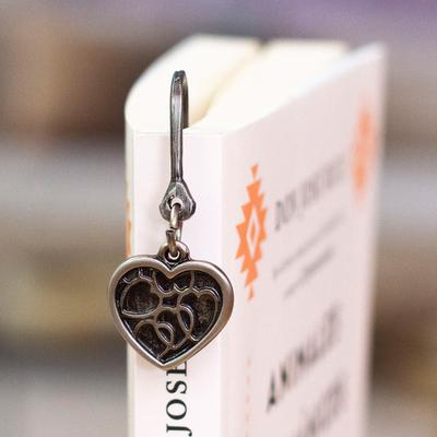 Devoted Pages,'Zamac Metal Bookmark with Antiqued Heart Charm'