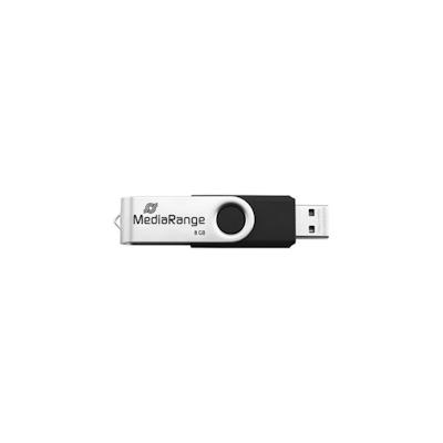 MEDIARANGE MR931-2 - 16 GB - USB Type-A / Micro-USB - 2.0 - 15 MB/s - Drehring - Silber - Schwarz