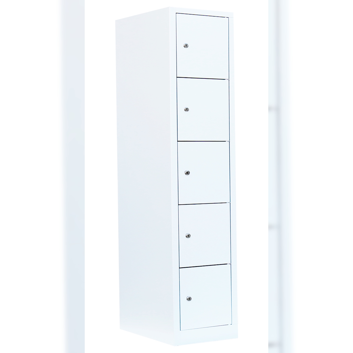 Lüllmann® Schließfachschrank, 1 Abteil, 5 Fächer, 1800 x 415 x 500 mm, signalweiß Image