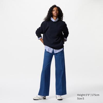 Uniqlo - Cotton Wide Jeans - Blue - M