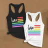 Love & Rainbow Print canotte LGBT Pride Month canotta da donna Rainbow Girls T-shirt Love Wins