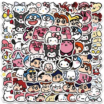 80 Stücke Kawaii Hallo Kitty Kuromi Aufkleber Doraemon Laptop Gitarre Koffer Motorrad Graffiti Image