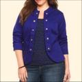 Torrid Jackets & Coats | Torrid Blue Light Weight Military Jacket Plus Size 1 | Color: Blue | Size: 1x