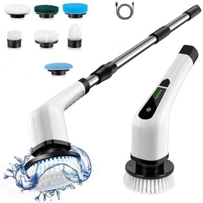 Cordless Electric Spin Scrubber with Handle 7 Heads