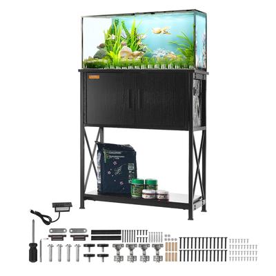 VEVOR Aquarium Stand Fish Tank Stand in Steel and MDF Reptile Tank Stand with Storage Cabinet and Embedded Power Panel