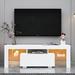TV Stand with LED RGB Lights for Lounge Room, Modern Central Entertainment Cabinet for Up to 55-Inch TVs