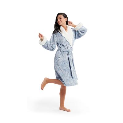 INK+IVY Paisley Print Plush Bathrobe