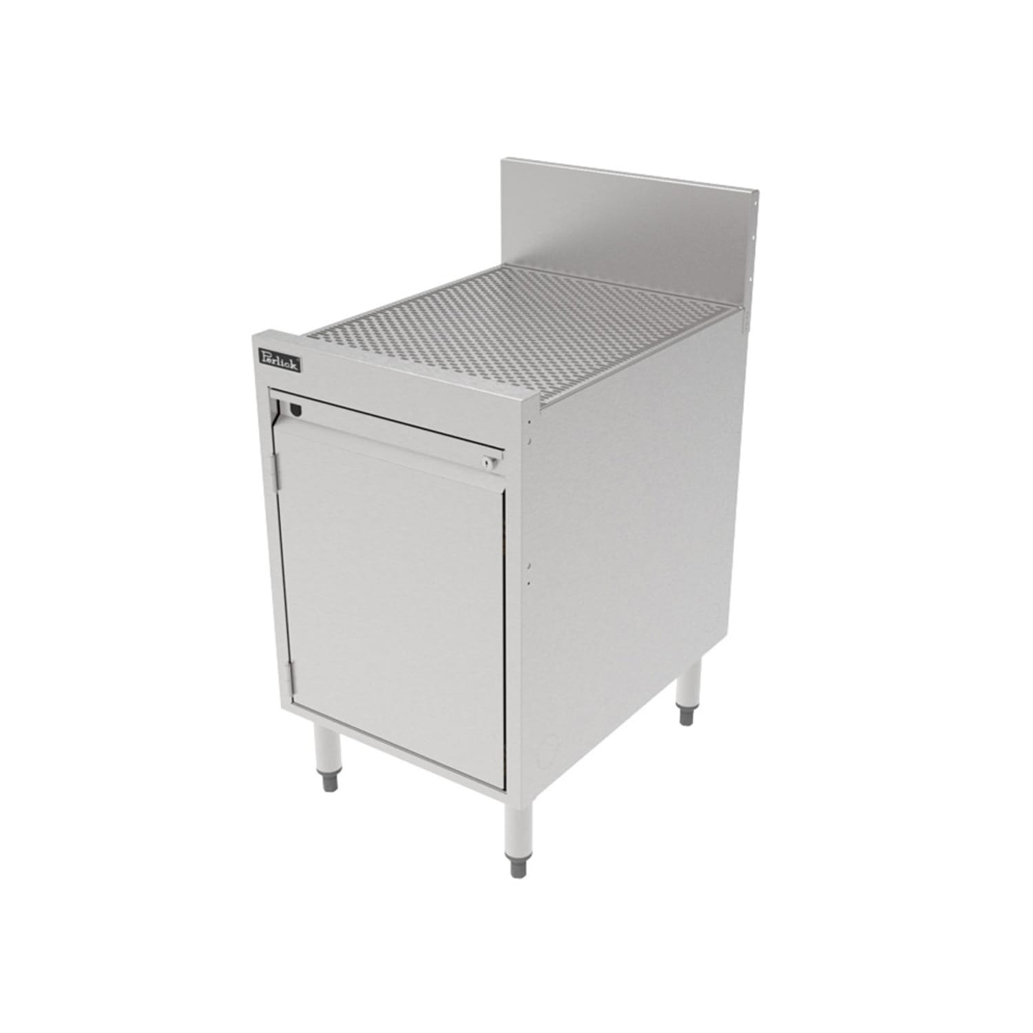 Perlick TSF18SC 18" Stationary Storage Cabinet, 24" Front To Back, Hinged Door, Stainless Steel