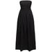 Strapless Cotton Maxi Dress - Black - Matteau Dresses