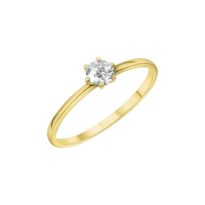 Fingerring VIVANCE "375/- Gelbgold Zirkonia" Gr. 52, gelb (gelb, weiß), Fingerringe, Damen, 052 (16,6), Gold Image