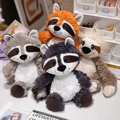 25/35cm Creative Toys Forest Animals Fox Raccoon Sloths Plush Doll Pillows Soft Filling Cute Playful