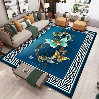 VIKAMA New Chinese Carpet Chinese Style Living Room Tea Table Mat Bedroom Bed Blanket Large Home