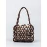 Handcrafted Wooden Bead Mesh Handbag - Unique Artisan-Crafted Shoulder Bag for Women