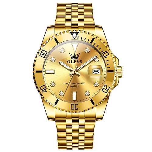 OLEVS Herren Quarz Uhr Outdoor Sportmode Armbanduhr leuchtender Kalender wasserdichte Dekorationsstahl Uhr Image