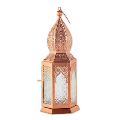 Copper Nights,'Copper Toned Tall Hanging Lantern'