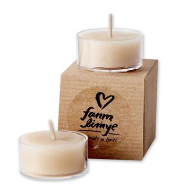 Soulful Glow,'Pair of Soy & Beeswax Tealight Candles from Haiti'