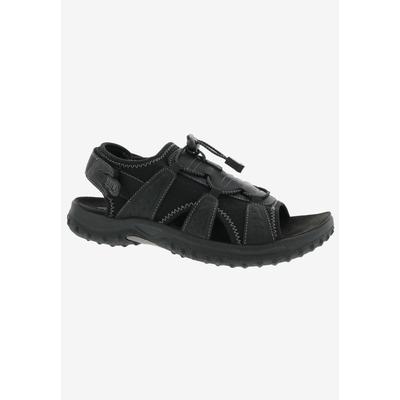 Men's Waves Sandals by Drew in Black Leather Combo (Size 11 1/2 4W)