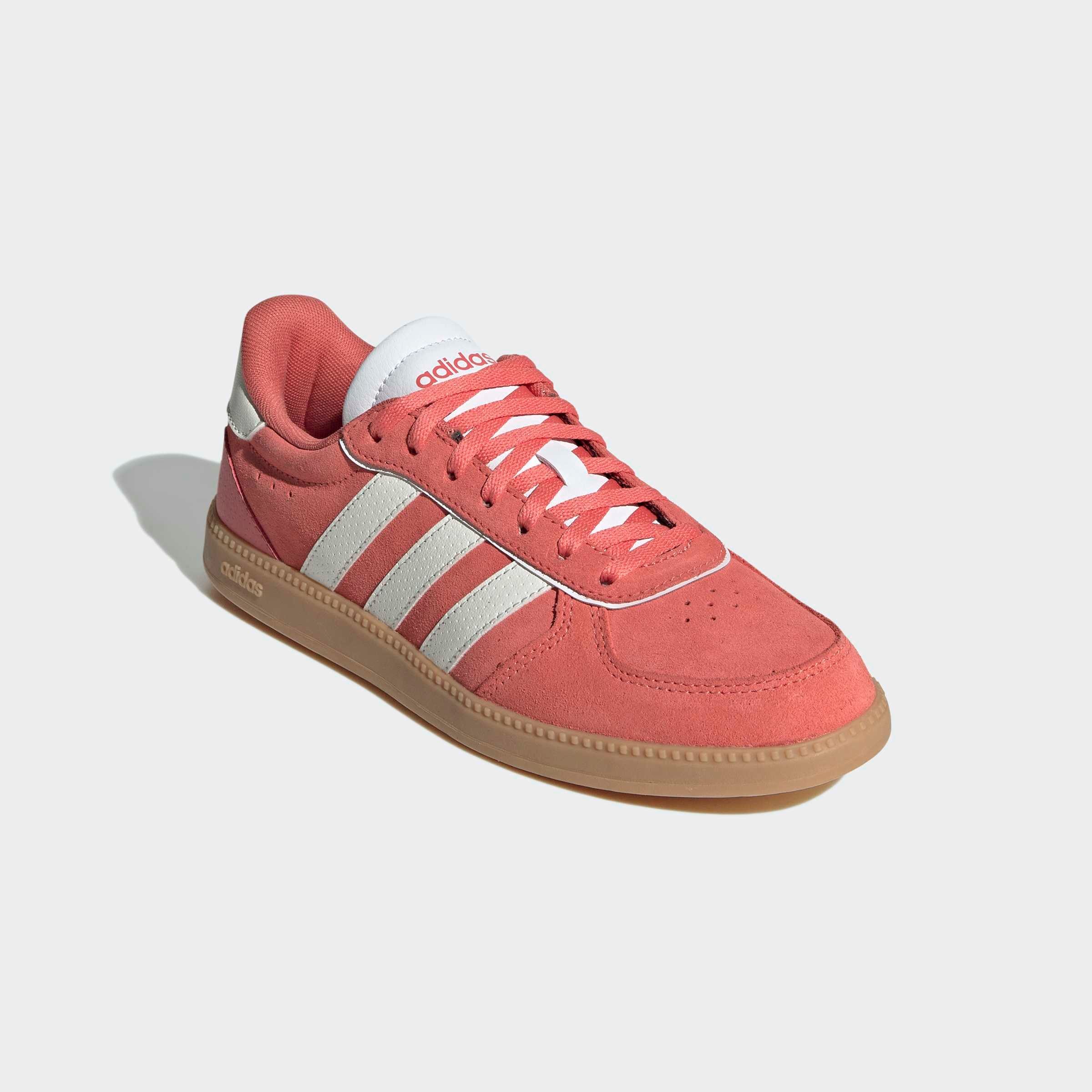 Sneaker ADIDAS SPORTSWEAR "BREAKNET SLEEK", Damen, Gr. 39, rot (preloved scarlet, core weiß, cloud weiß), Leder, Synthetik, Schuhe Sneaker