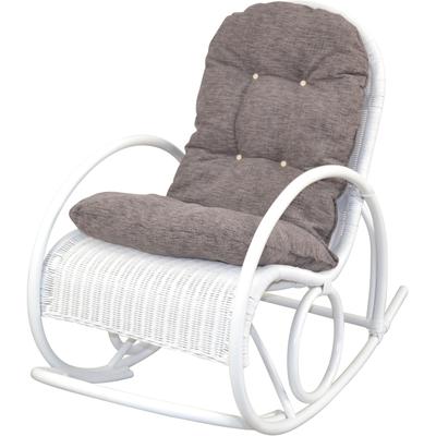 Schaukelsessel, weiß, B:60cm H:100cm T:116cm, Bezug 100% Polyester, HOFMANN LIVING AND MORE, Sessel, Handgeflochten Image