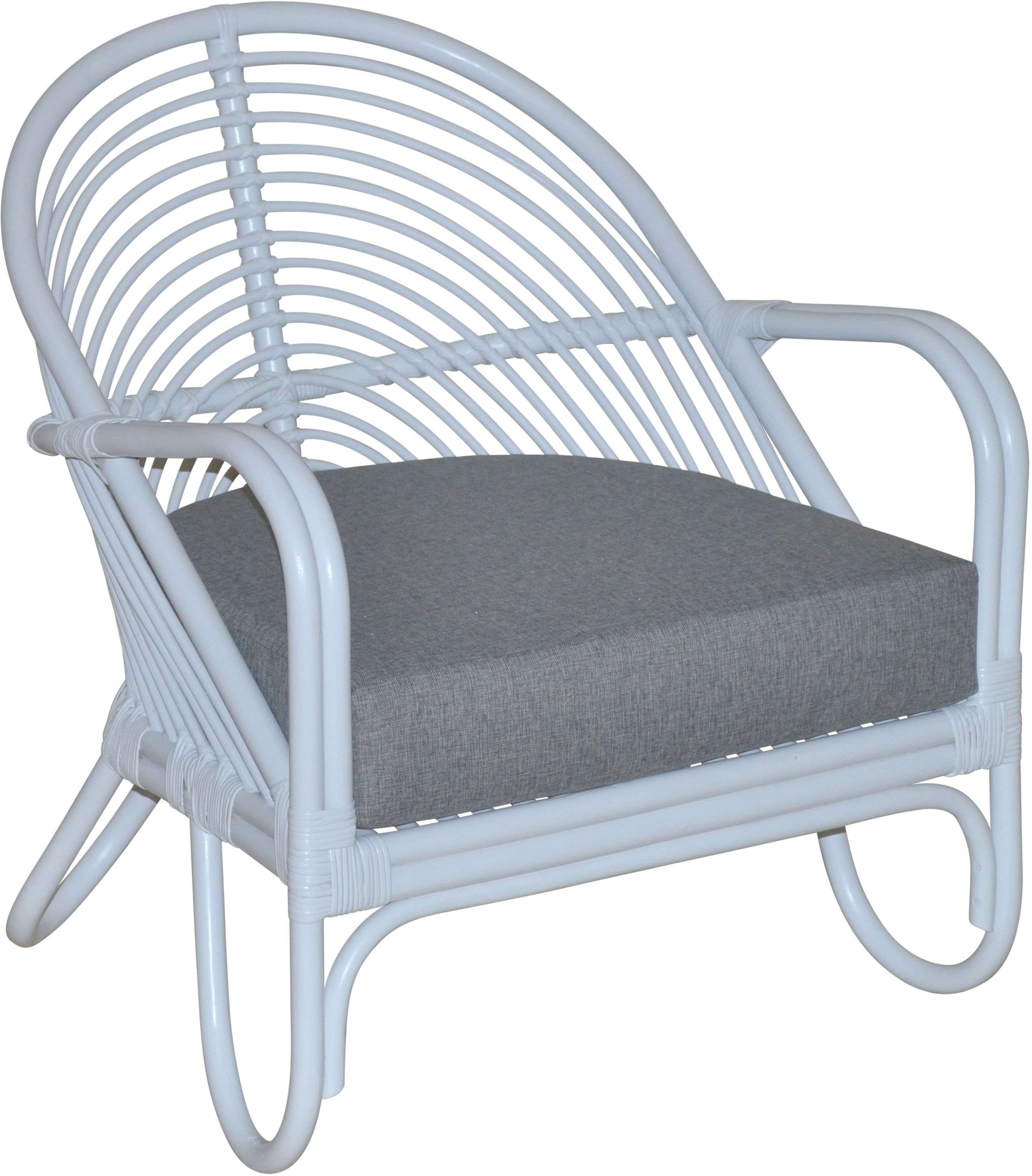 Loungesessel, weiß, B:70cm H:80,5cm T:72cm, Bezug 100% Polyester, HOFMANN LIVING AND MORE, Sessel, Handgeflochten