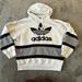 Adidas Tops | Adidas Long Sleeve Trefoil Big Logo Hoodie Sweatshirt Women's Medium | Color: White | Size: M