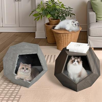 25.98'' Modern Pet Furniture Cat Kennel Side Table, Multi-Purpose Furniture