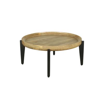 Couchtisch mit Platte aus Mangoholz, D 75, H 34 cm, natur