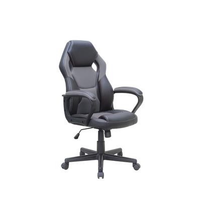 Gaming-Chair aus Kunstleder, bis 110 kg belastbar, schwarz-grau