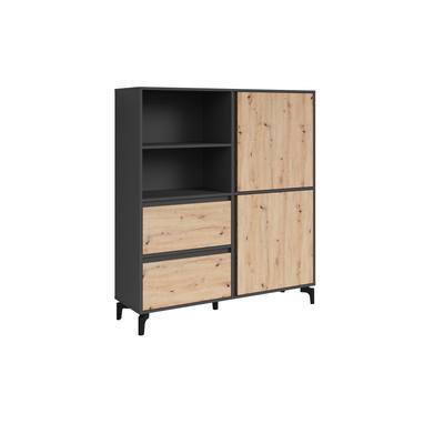 Highboard mit 2 Türen, 2 Schubkästen und 1 Fach, B 126 cm, anthrazit