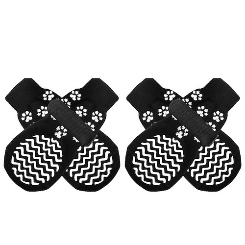 Hunde Katzen Pelzige Kleintiere Socken Rutschfest Casual Weihnachten Tier Punkte Einfarbig Für Haustiere Wasserdichter Stoff Stroh Mehrfarbig Image