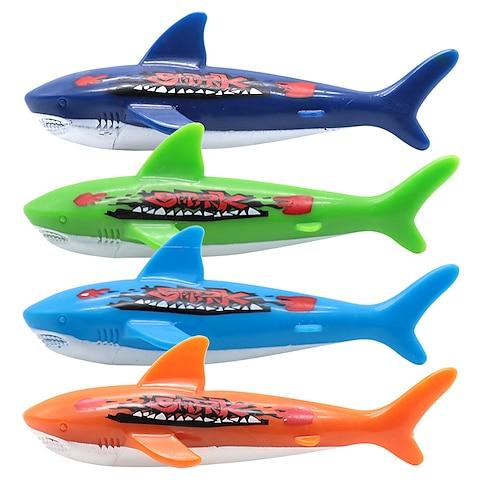 Tauchspielzeug fürs Schwimmbad, Unterwasser-Schwimmen, Werfen, Tauchen, Torpedohai, 4er-Pack