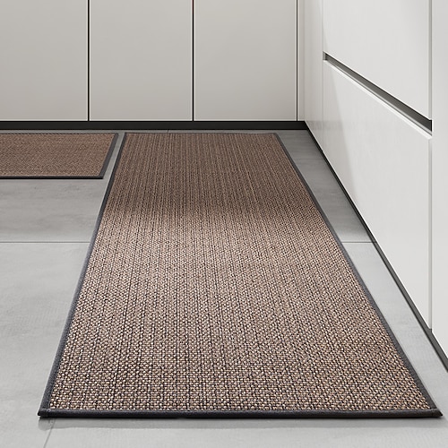 rutschfeste, waschbare Küchenteppicheamp;Matten Anti-Ermüdung, rutschfeste, saugfähige, gewebte Läufer mit Gummirücken für Böden, maschinenwaschbare Bauernhaus-Stehmatten für Spüle, Waschküche, Flur Image