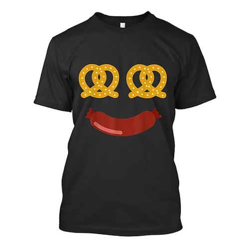 Cosplay Kostüm T-Shirt Druck Bayerisch Deutsch T-Shirt Ärmel Klassisch Streetstyle für Herren Unisex Erwachsene Heißprägen für Karneval Oktoberfestbier Party Alltagstauglich Image