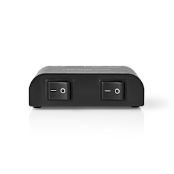 Nedis Speaker Control Switchbox - 2 port(s) - Terminal Clamps - Speaker impedance: 4-16 Ohm - Maximum load per channel: 150 W - Aluminium - Black Image