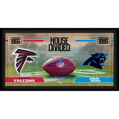 Atlanta Falcons vs. Carolina Panthers, gerahmt, 25,4 x 50,8 cm, House Divided Football Collage Image