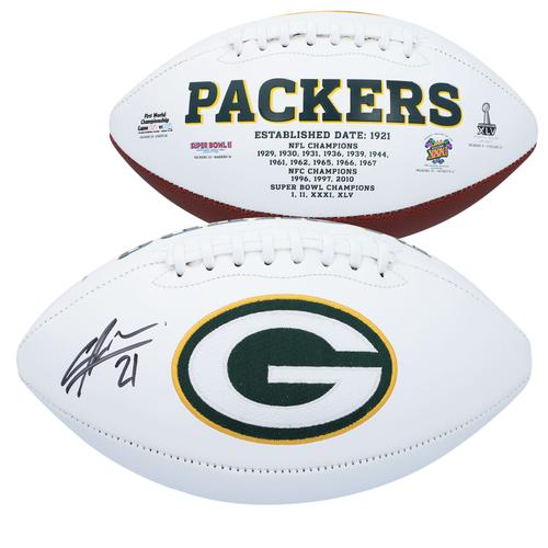 Charles Woodson, Green Bay Packers, signierter Jarden White Panel Football