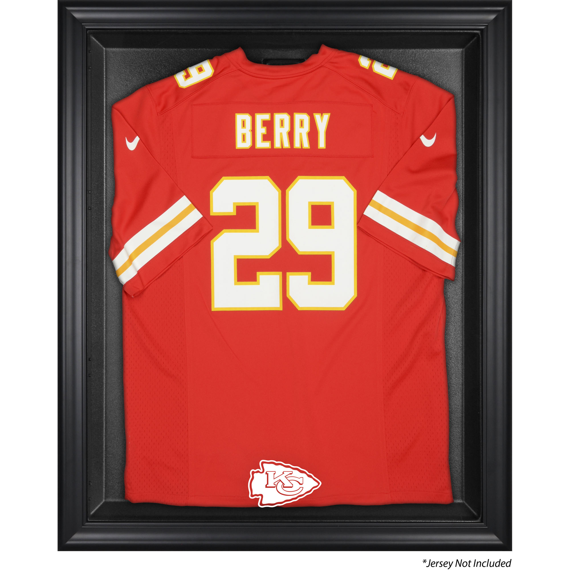 Trikotvitrine der Kansas City Chiefs mit schwarzem Rahmen Image