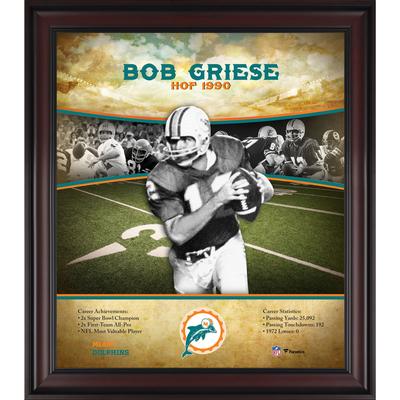 Bob Griese Miami Dolphins Hall of Fame Karriereprofil, gerahmt, 38,1 x 43,2 cm Image
