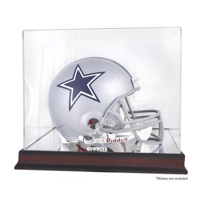Vitrine mit Helmlogo der Dallas Cowboys aus Mahagoni mit verspiegelter Rückseite Image