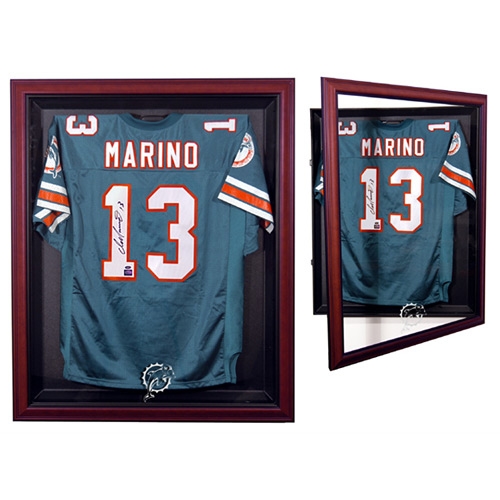 Miami Dolphins Trikot-Vitrine mit Mahagoni-Rahmen Image