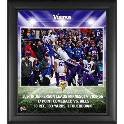 Justin Jefferson, Minnesota Vikings, gerahmt, 15 x 17 Zoll, Incredible Catch Collage Image